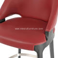 Italian minimalist red leather bar chair